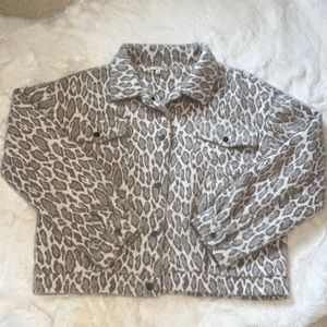 Leopard Print Button Down Jacket